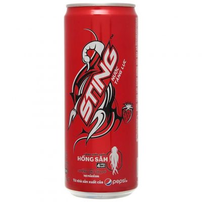 red sting energy drink can