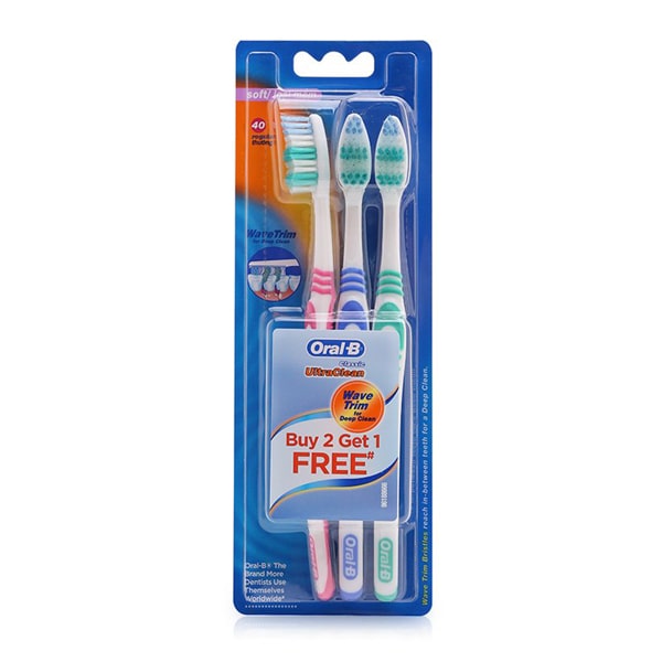 Oral-B Toothbrush Classic Ultra Clean Pack 3’S