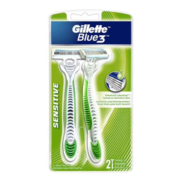Gillette Blue 3 Sensitive Disposable Razor Pack 2’S