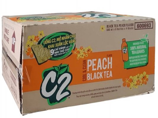 C2 Black Tea Peach Flavor 455ml Carton