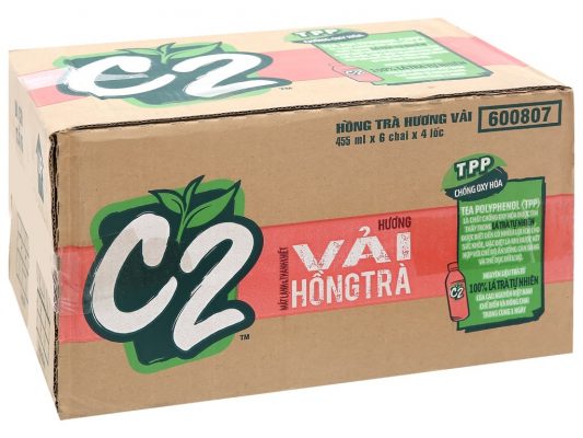 c2 black tea lychee flavor 455ml carton