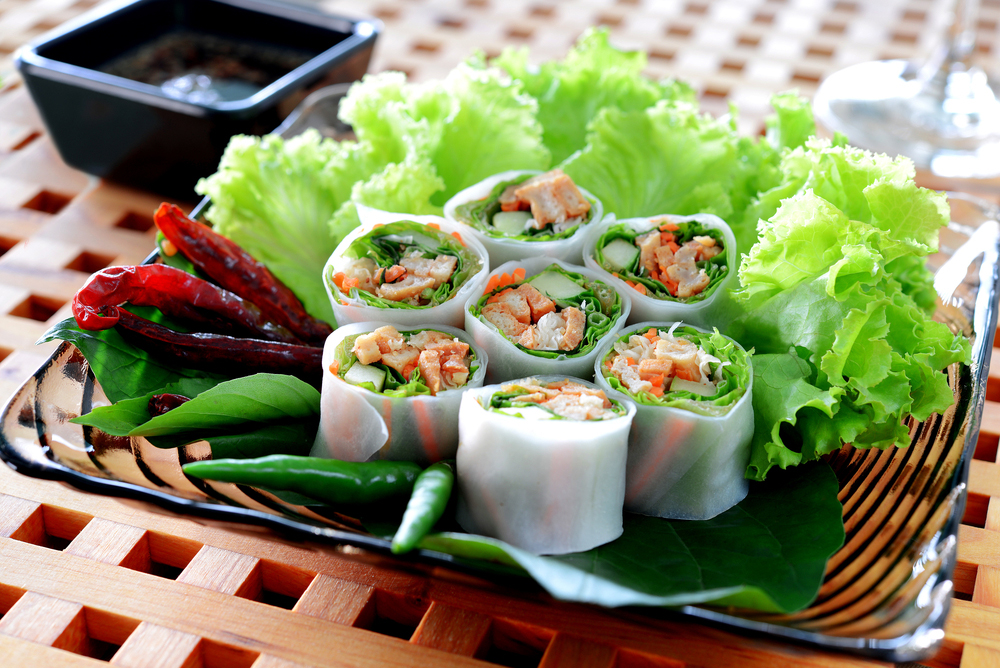 delicious asiadeli rolls with chili vietnamese spring rolls