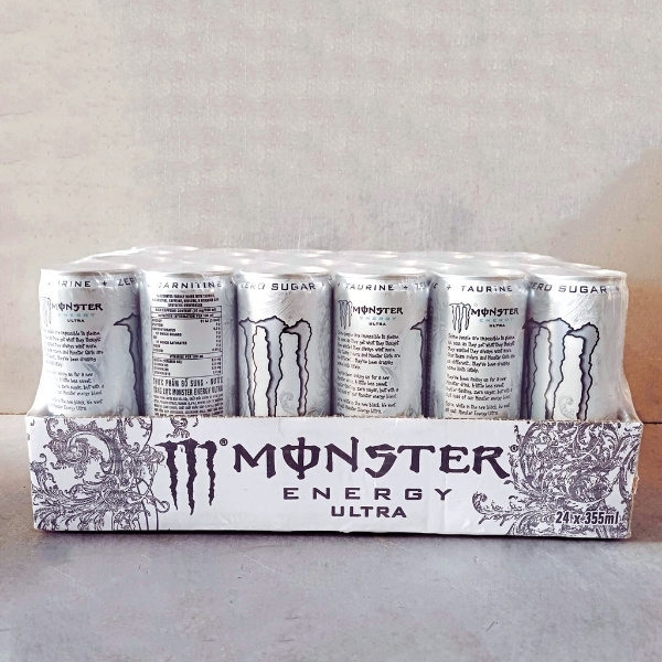 Monster Energy Ultra White 355ml Monster Energy Ultra White 355ml – 24 pack case for wholesale and bulk distribution in Asia