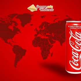 A composite image illustrating Coca-Cola's global presence with its iconic elements and a world map.