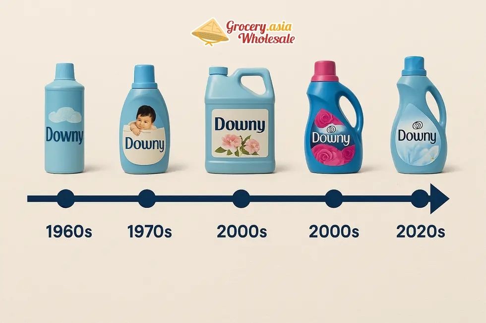 Image of Downy fabric softener bottles with features like fragrance and protection.