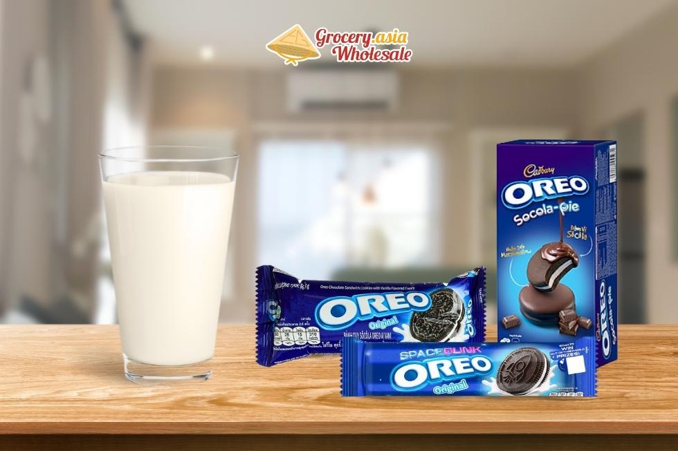 Artistic arrangement of global OREO packages around a globe.