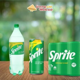 A warehouse filled with Sprite boxes signifies the large-scale availability for wholesale distribution.