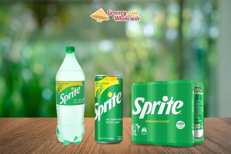 A warehouse filled with Sprite boxes signifies the large-scale availability for wholesale distribution.