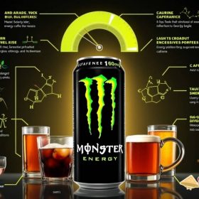 How much caffeine is in a Monster energy serving