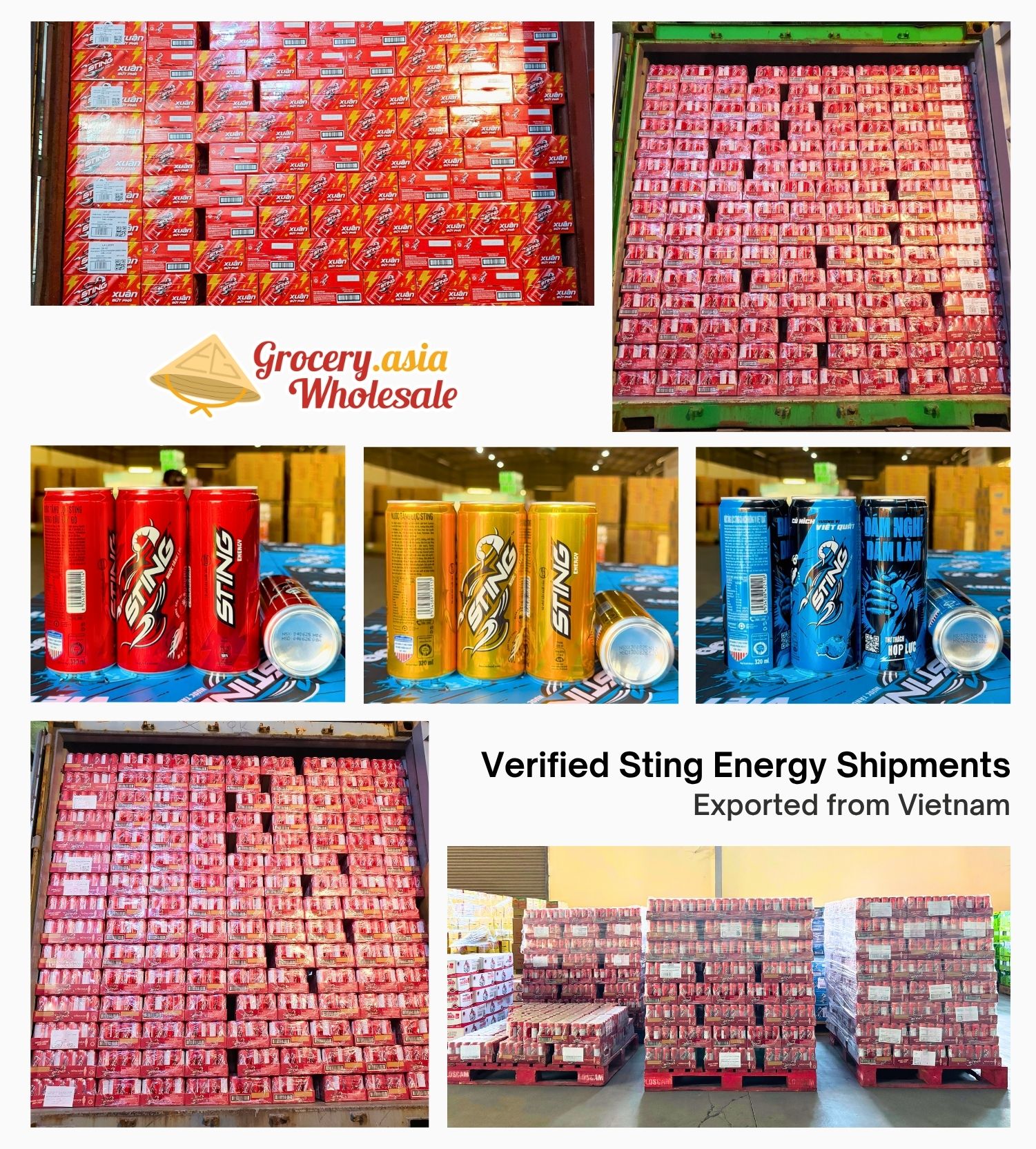 Verified Sting Energy Shipment Exported from Vietnam by Asia Grocery Company