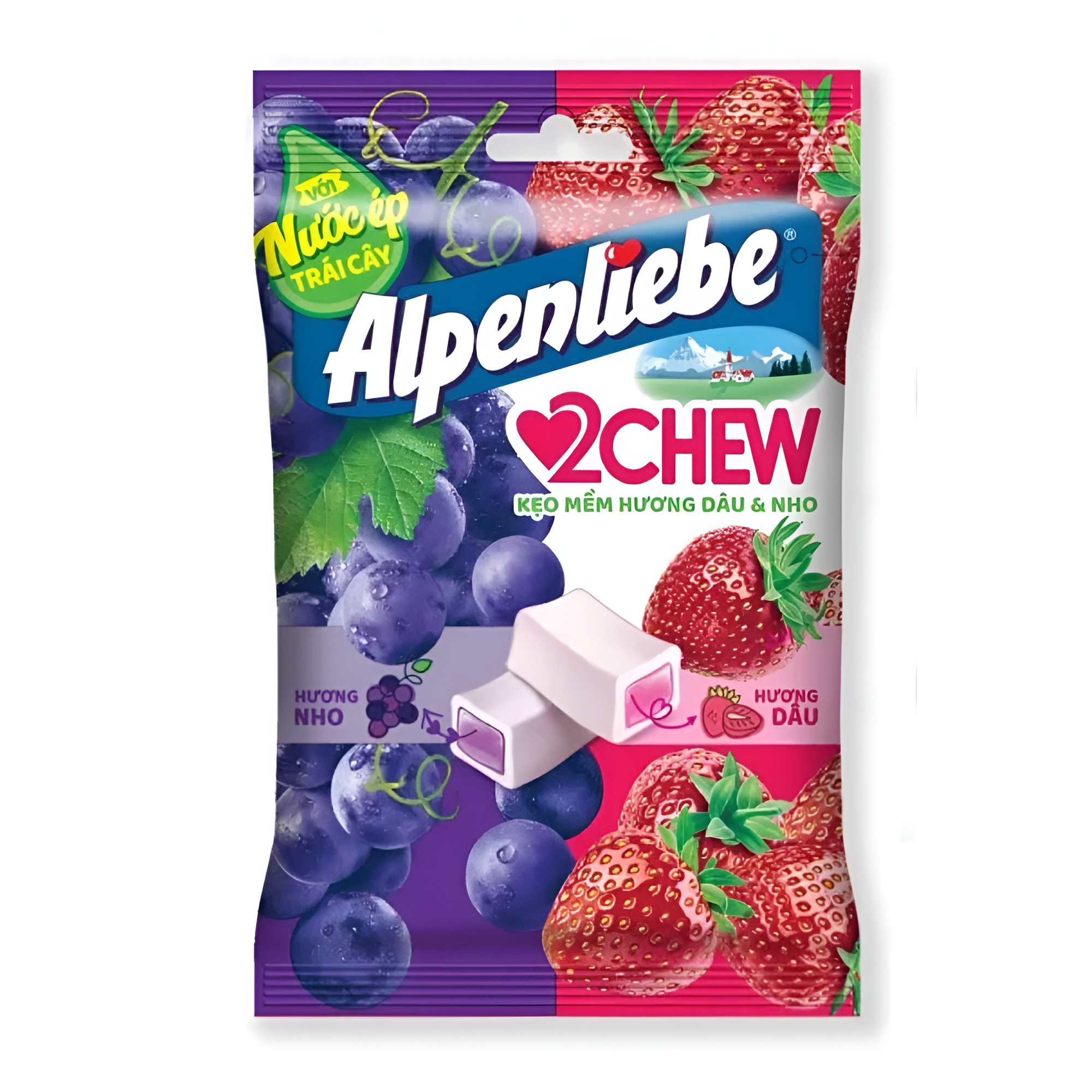 Alpenliebe Strawberry & Grape Flavored Soft Candy 220,5G