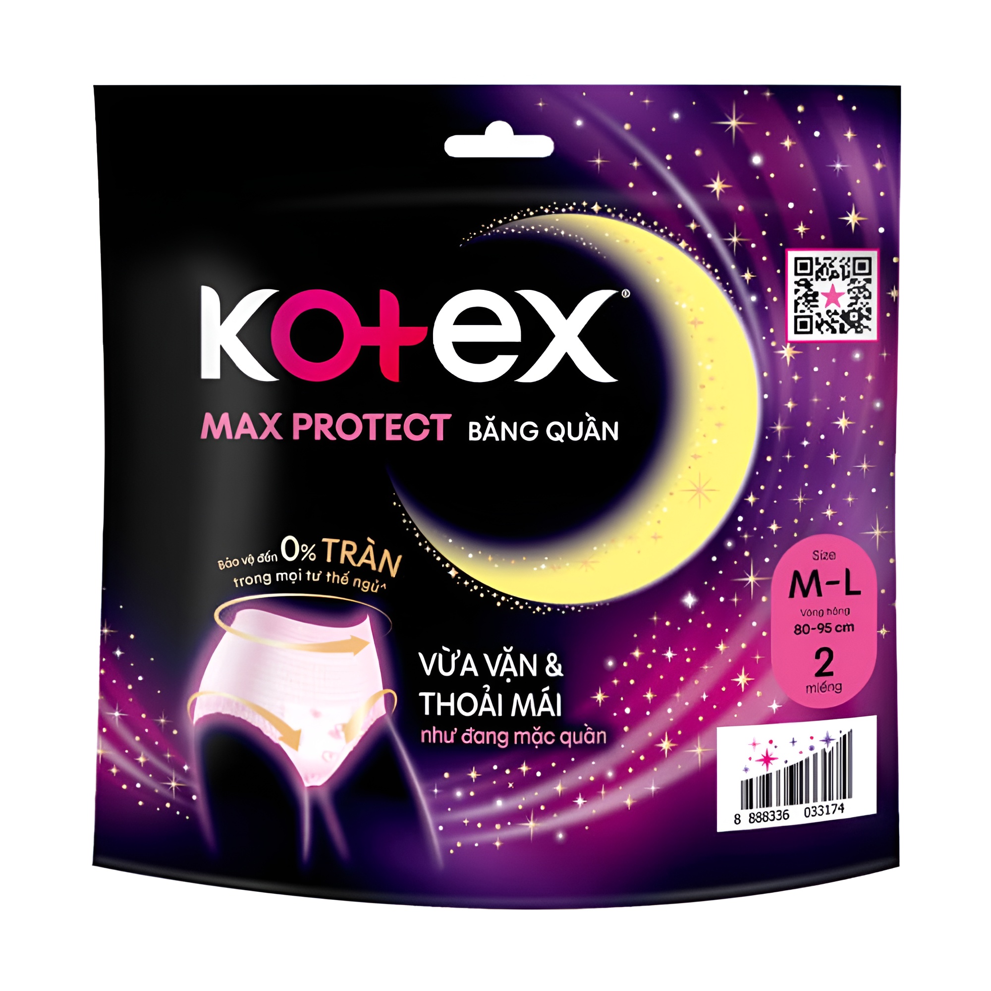 Kotex Max Protect Period Pants Size M–L (2 Pieces)